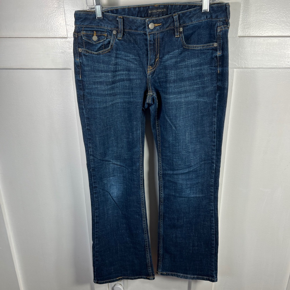 Banana Republic Womens 30/10S Dark Wash Bootcut Denim Jeans RN 54023